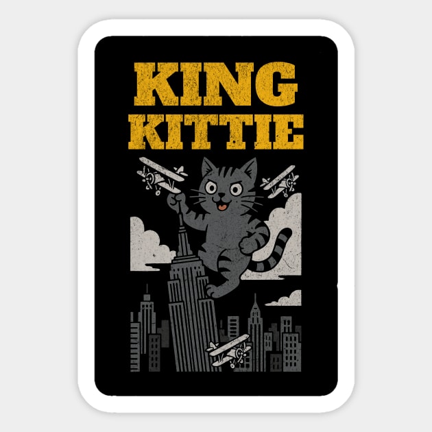 King Kittie – Giant Cat City Takeover Sticker by DonWillisJrArt